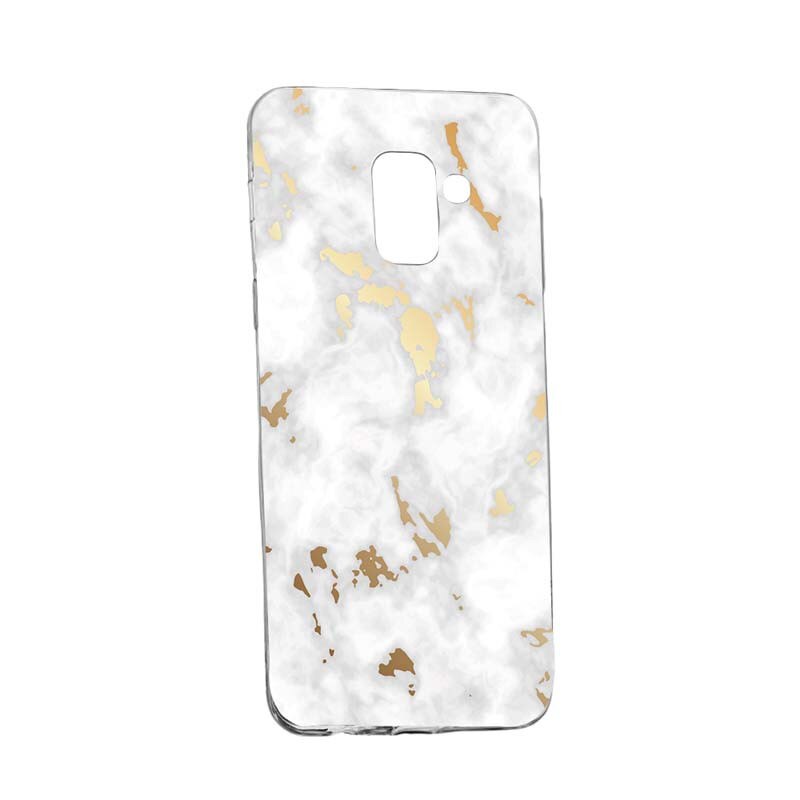 Husa Silicon, Transparent, Slim, Marble, 136, Samsung Galaxy A8 2018 / A5 2018