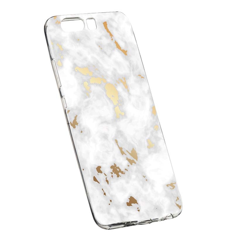 Husa Silicon, Transparent, Slim, Marble, 136, Huawei Y6 2018