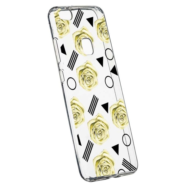 Силиконов кейс, прозрачен, тънък, Yellow Rose, 137, Huawei P10 LITE