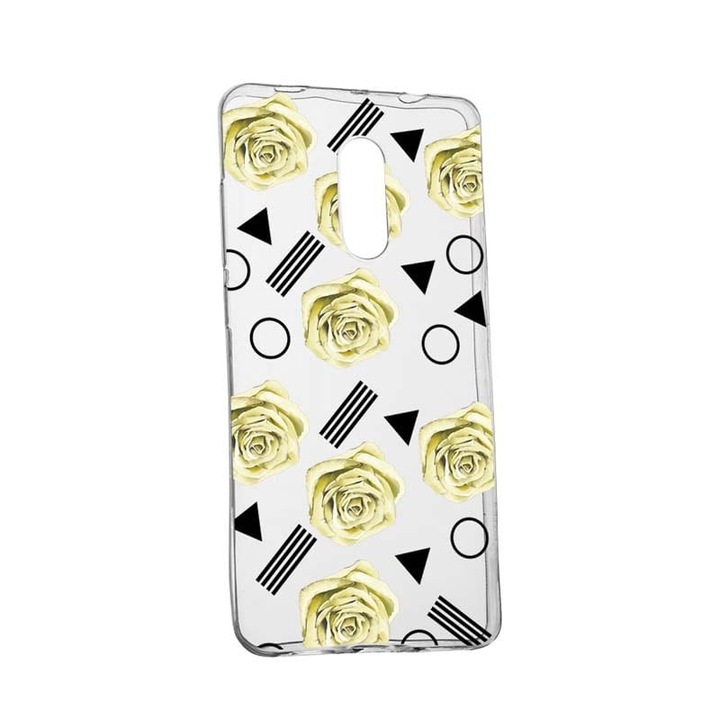 Силиконов калъф, прозрачен, тънък, жълта роза, 137, Asus Zenfone 3 LASER / ZC551KL