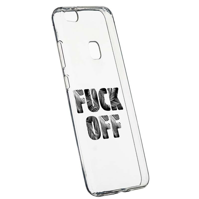 Husa Silicon, Transparent, Slim, Fu**Off, 139, Huawei P10 LITE
