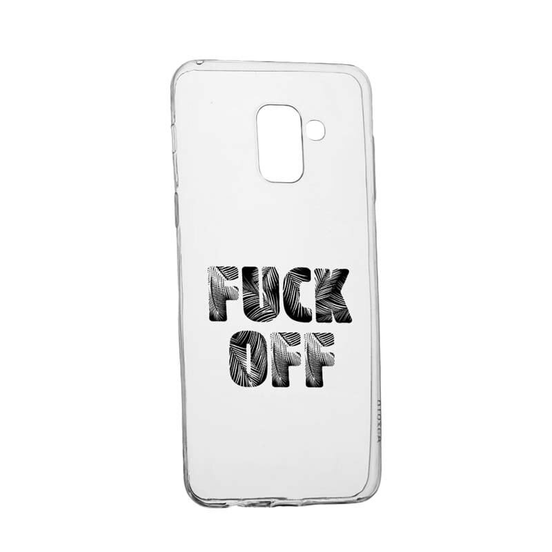 Husa Silicon, Transparent, Slim, Fu**Off, 139, Samsung Galaxy A8 2018 / A5 2018