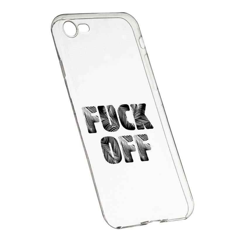 Husa Silicon, Transparent, Slim, Fu**Off, 139, Apple iPhone 7 / 8