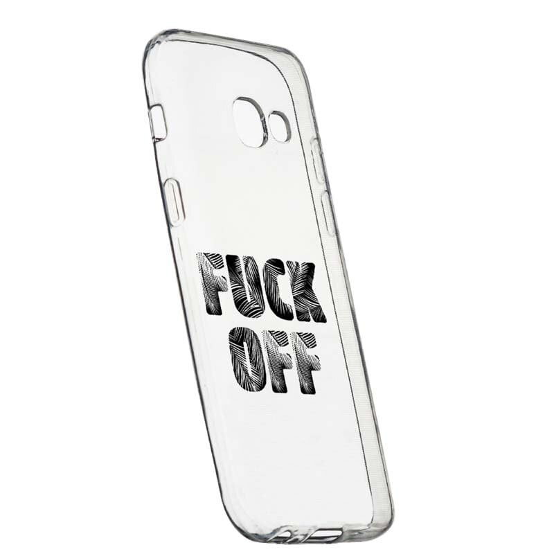 Husa Silicon, Transparent, Slim, Fu**Off, 139, Samsung Galaxy A3 2017