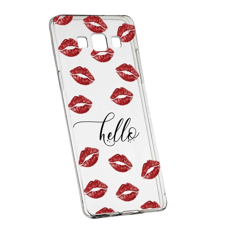 Husa Silicon, Transparent, Slim, Kisses, 140, Samsung Galaxy J3 2016