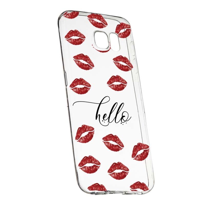 Husa Silicon, Transparent, Slim, Kisses, 140, Samsung Galaxy S7