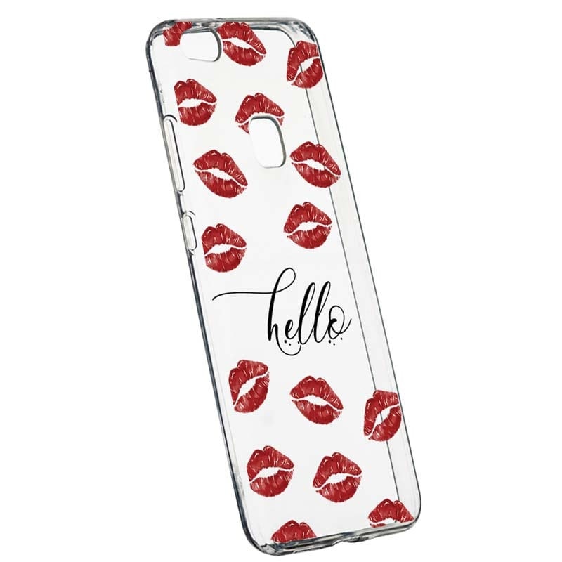 Husa Silicon, Transparent, Slim, Kisses, 140, Huawei P10 LITE