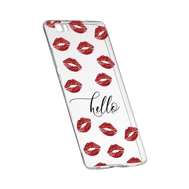 Husa Silicon, Transparent, Slim, Kisses, 140, Huawei P8 LITE