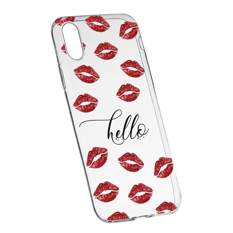 Husa Silicon, Transparent, Slim, Kisses, 140, Apple iPhone X
