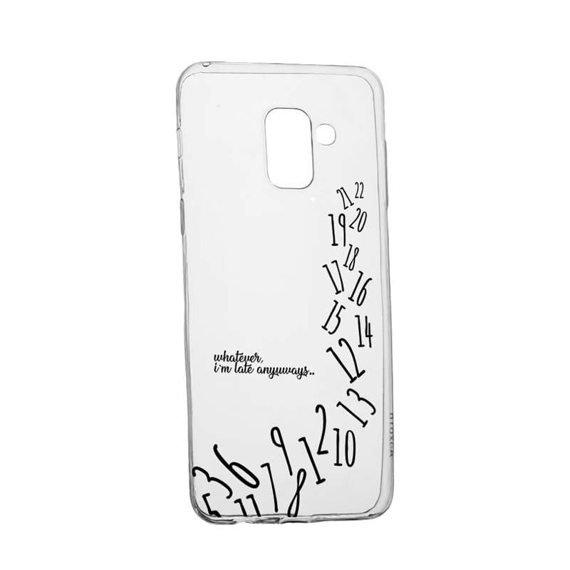 Husa Silicon, Transparent, Slim, Whatever I'm Late, 141, Samsung Galaxy A8 2018 / A5 2018