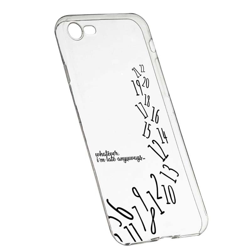 Husa Silicon, Transparent, Slim, Whatever I'm Late, 141, Apple iPhone 7 / 8