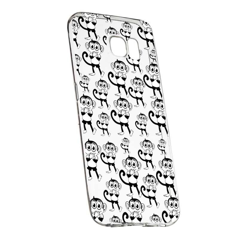 Husa Silicon, Transparent, Slim, Monkey, 142, Samsung Galaxy S6