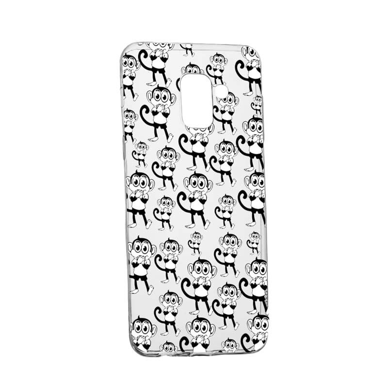 Husa Silicon, Transparent, Slim, Monkey, 142, Samsung Galaxy A8 2018 Plus