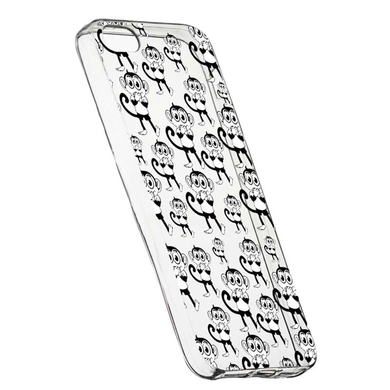 Husa Silicon, Transparent, Slim, Monkey, 142, Apple iPhone 5 / 5S / SE