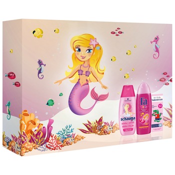 Set cadou pentru fetite: Sampon si Balsam SCHAUMA Kids Fete 250 ml, Gel de dus si Sampon Fa Kids Fete 250 ml, Pasta de dinti Vademecum Junior Strawberry 50 ml Set cadou pentru fetite: Sampon si Balsam SCHAUMA Kids Fete 250 ml, Gel de dus si Sampon Fa Kids Fete 250 ml, Pasta de dinti Vademecum Junior Strawberry 50 ml