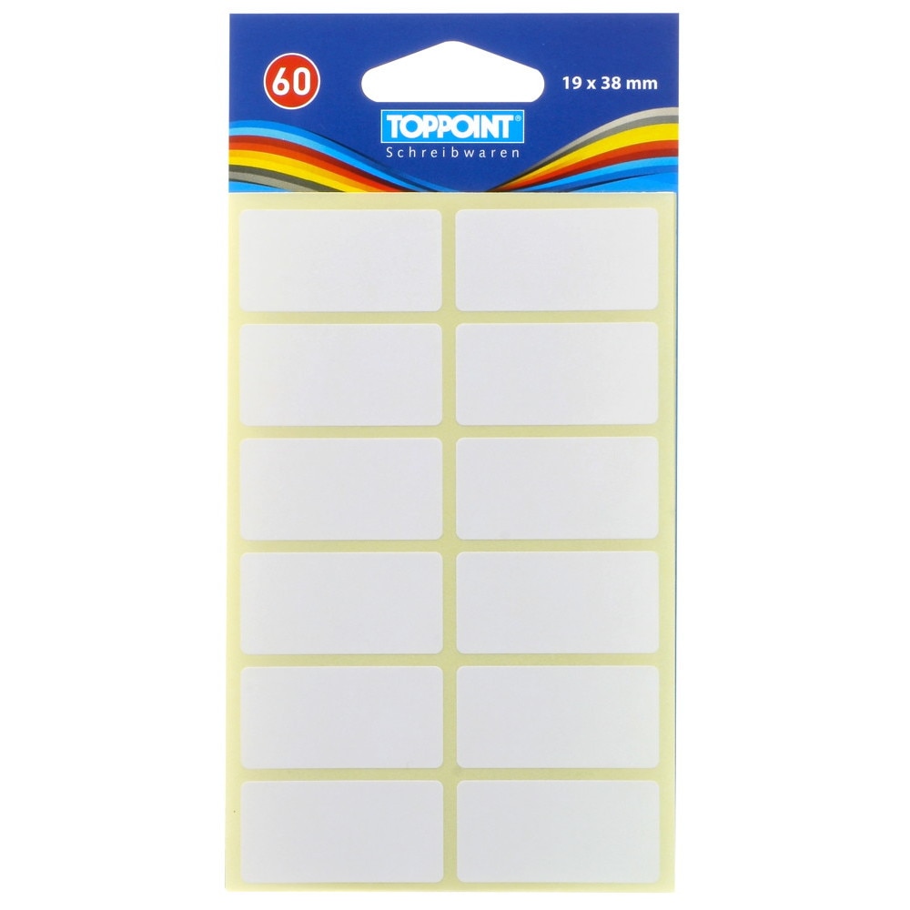 Set etichete albe autoadezive Stylex 19x38mm-60 buc/set