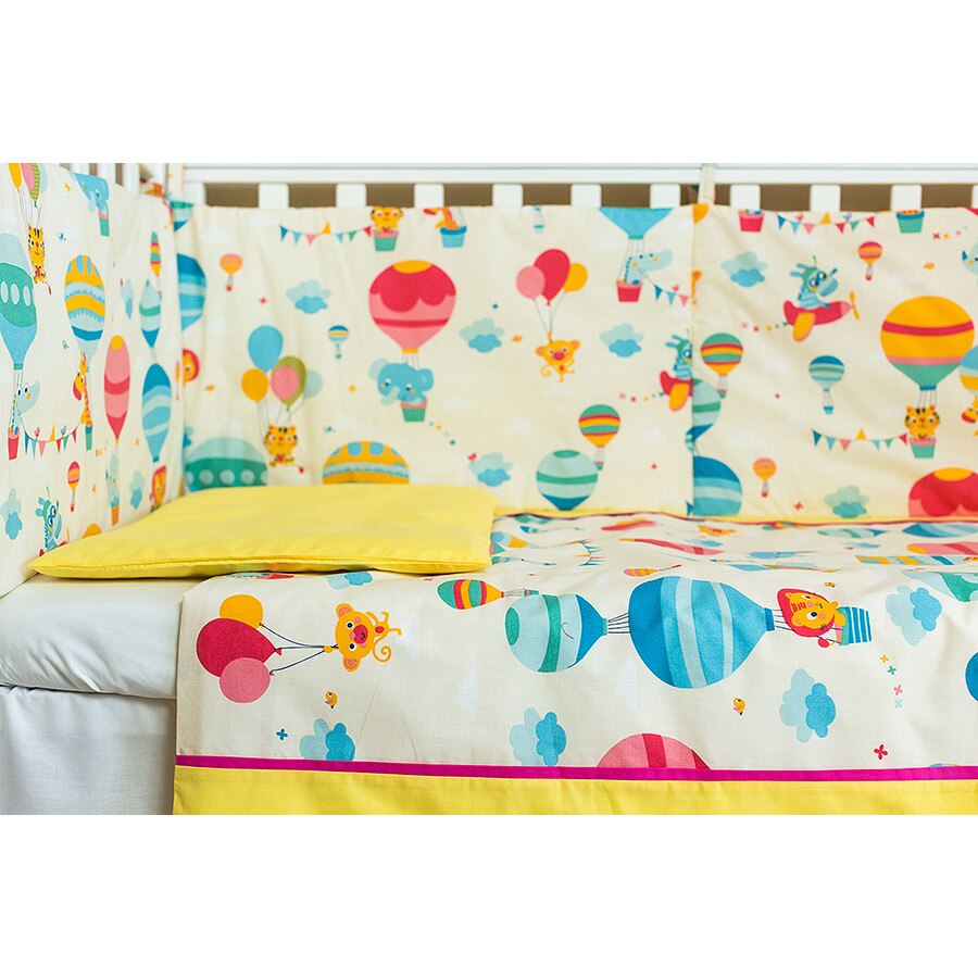 Lenjerie patut bebe cu galben 3 piese 