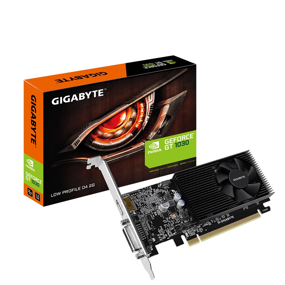 Placa video GIGABYTE GeForce® GT 1030 D4 2GB DDR4 64 bit, Low Profile, DVI-D, HDMI