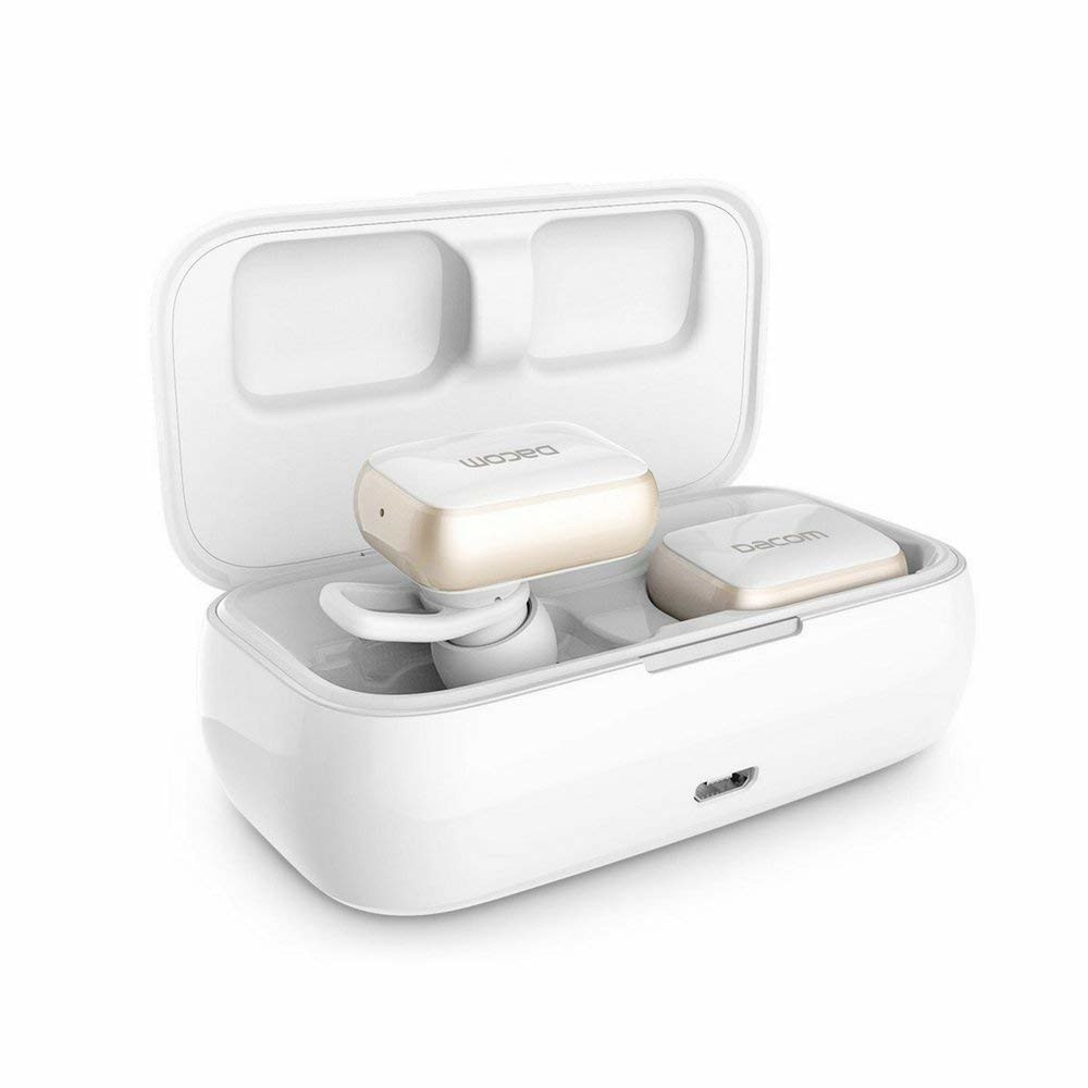 Casti Bluetooth Dancom Wireless, cu microfon, stereo, V4.2, Alb