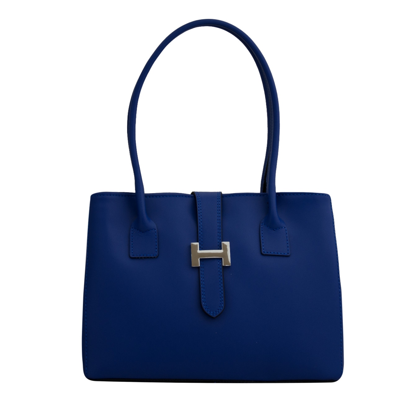 Geanta de dama din piele naturala, Elida 2 albastru jeans