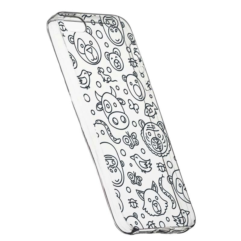 Husa Silicon, Transparent, Slim, Teddy, 131, Apple iPhone 5 / 5S / SE