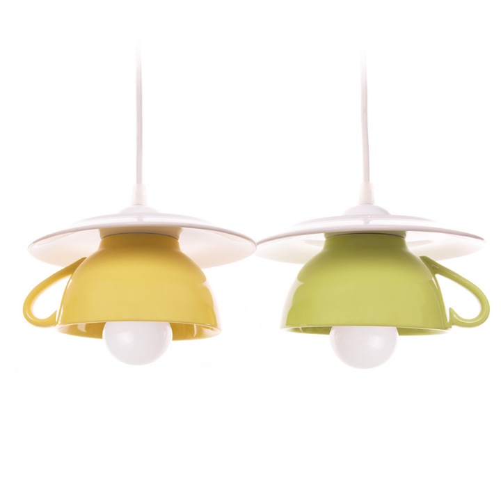 Lustra "Afternoon tea" light green & yellow twins
