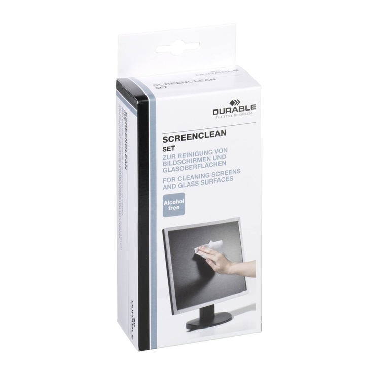 Set curatare ecran Durable spray 125 ml, 20 Servetele uscate