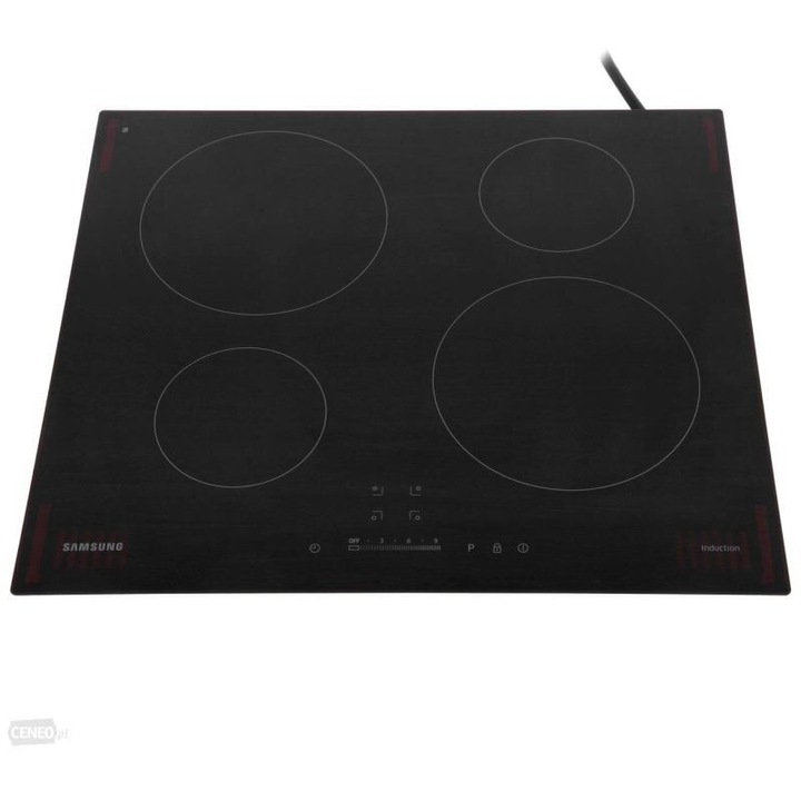 Plita incorporabila Samsung NZ3000 NZ64H37070K, Inductie, 4 zone de gatit, 7200 W, Sticla ceramica, Control glisant, Negru