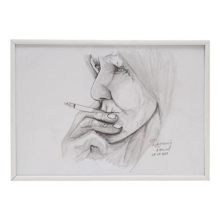 Desen In Creion Fumatoare Idid Cu Rama Alba 20x30 Cm Emag Ro