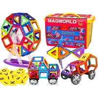 set inteligent de constructie magnetic cu 117 piese educativ si creativ quotmagworldquot numeroase posibilitati de construit creativ dezvoltarea abilitatilor motrice si a imaginatiei imagen 11_0_
0