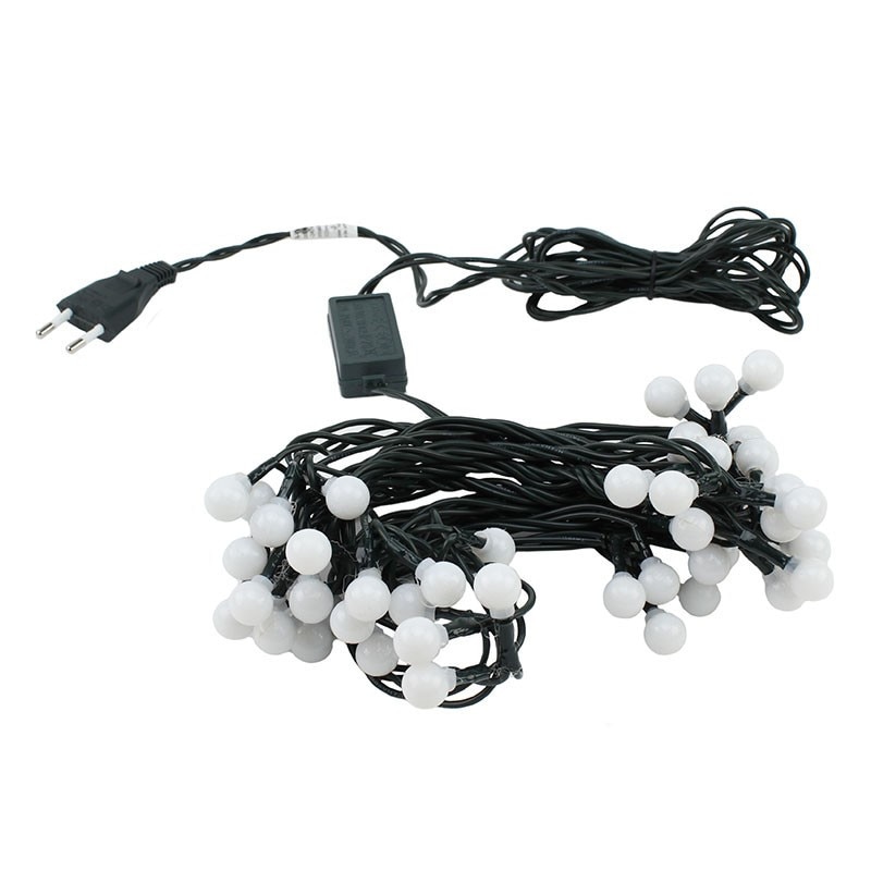 Ghirlanda globuri, 50 LED-uri cu lumina statica, 4 m, alimentare retea