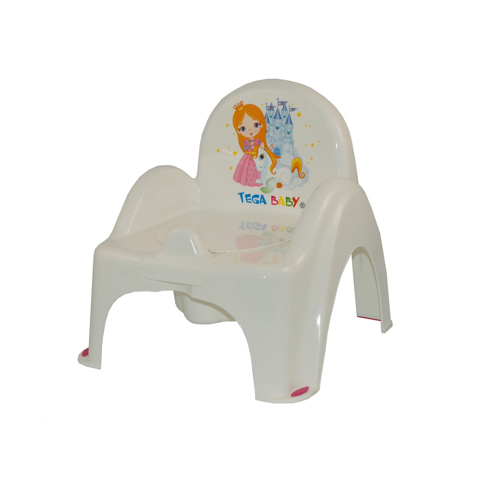 Olita tip scaunel cu capac Tega Baby Princess 441570, Alb