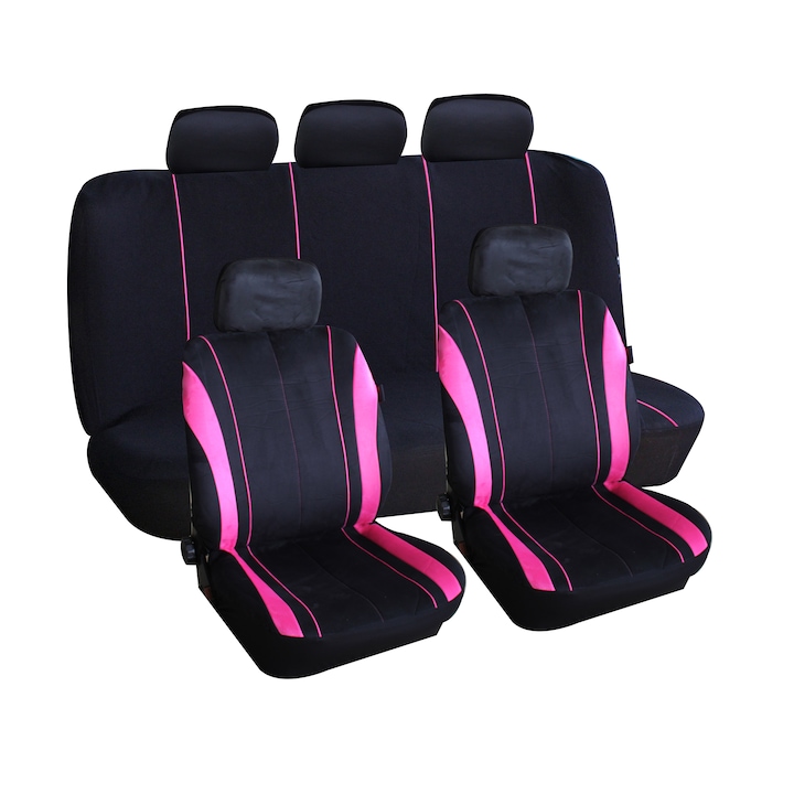 Anma Univerzális üléshuzat készlet, 9 darabos, Fekete-rózsaszín