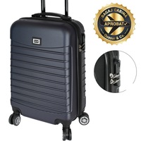 Troler cabina avion, Model Compatible Air, Quasar&Co., bleumarin, 55 x 36 x 20 cm