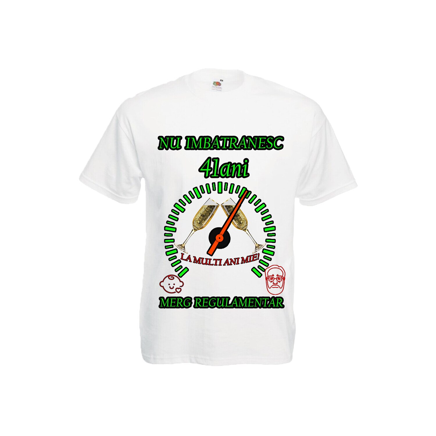 Tricou personalizat Fruit of the loom barbat nu imbatranesc 41 ani alb M