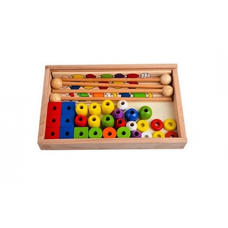 Joc educativ cu bile de insiruire, 37 piese lemn
