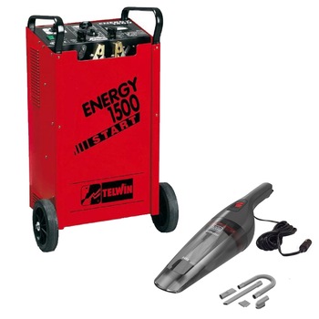 Set Incarcator baterii + Robot pornire Telwin ENERGY 1500 Start, 12/24 V + Aspirator auto Black & Decker, NVB12AVA-XJ Set Incarcator baterii + Robot pornire Telwin ENERGY 1500 Start, 12/24 V + Aspirator auto Black & Decker, NVB12AVA-XJ