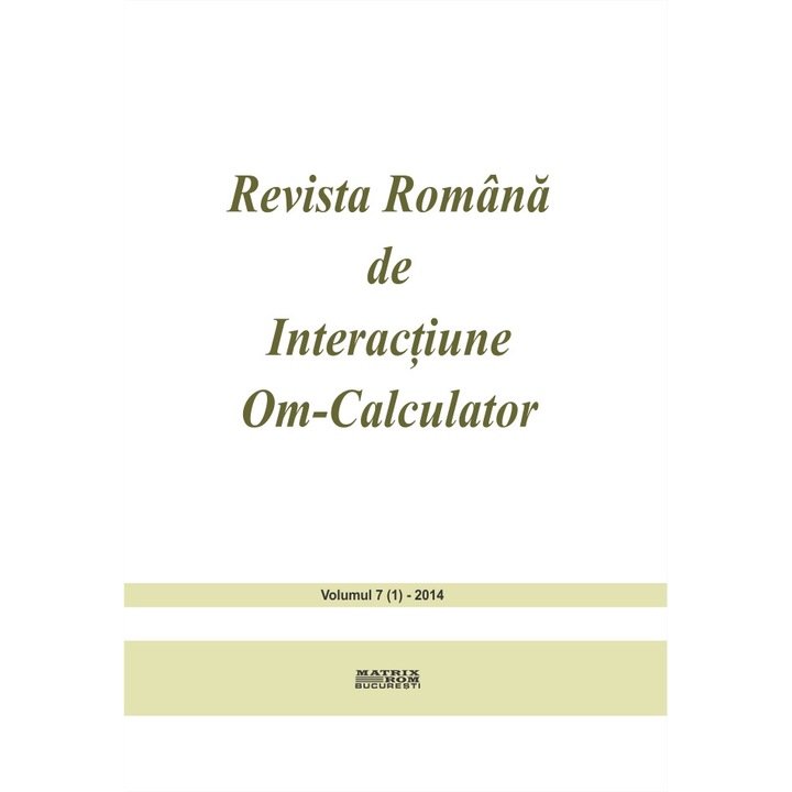 Revista romana de interactiune om-calculator 1/2014 (Abonament anual 2 aparitii), Rochi