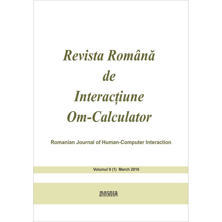 Revista romana de interactiune om-calculator 1/2016 (Abonament anual 2 aparitii), Rochi