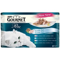 Hrana umeda pentru pisici, Gourmet Perle, Somon & Cod negru in sos, 4 x 85g