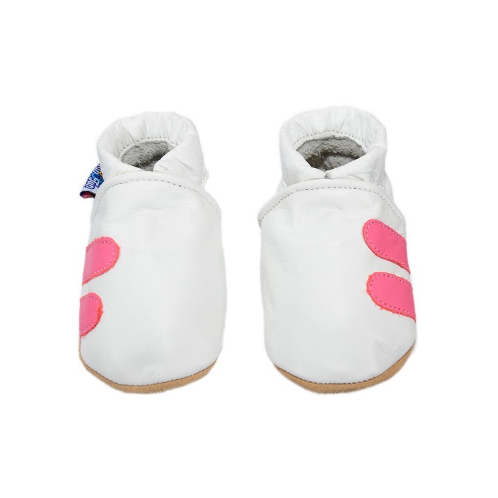 Botosei Tup-Tup Dungi laterale, Piele naturala, Alb / Roz