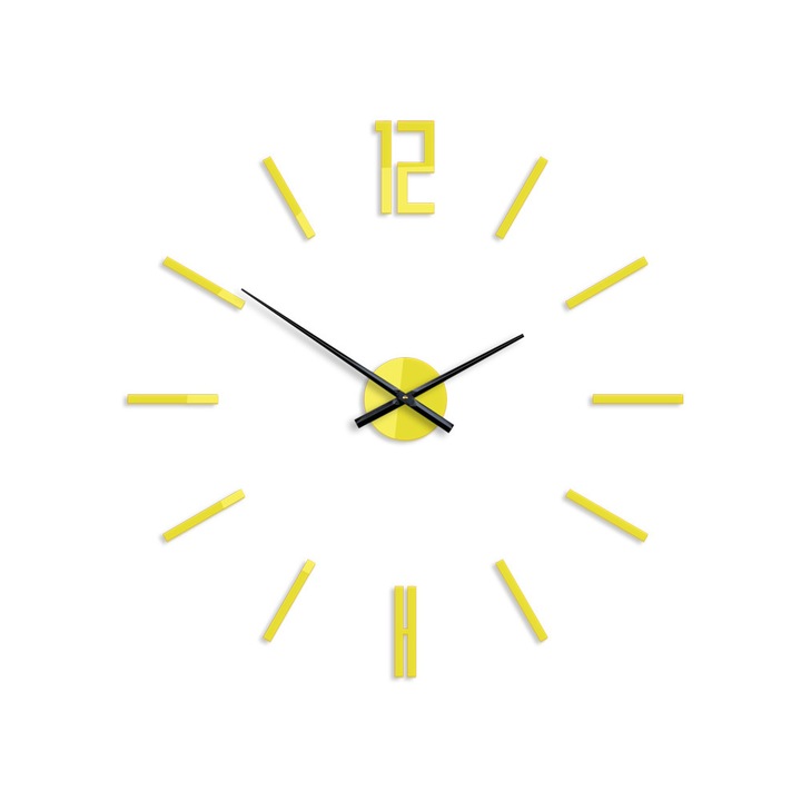 Ceas de perete ModernClock, Carlo, Galben