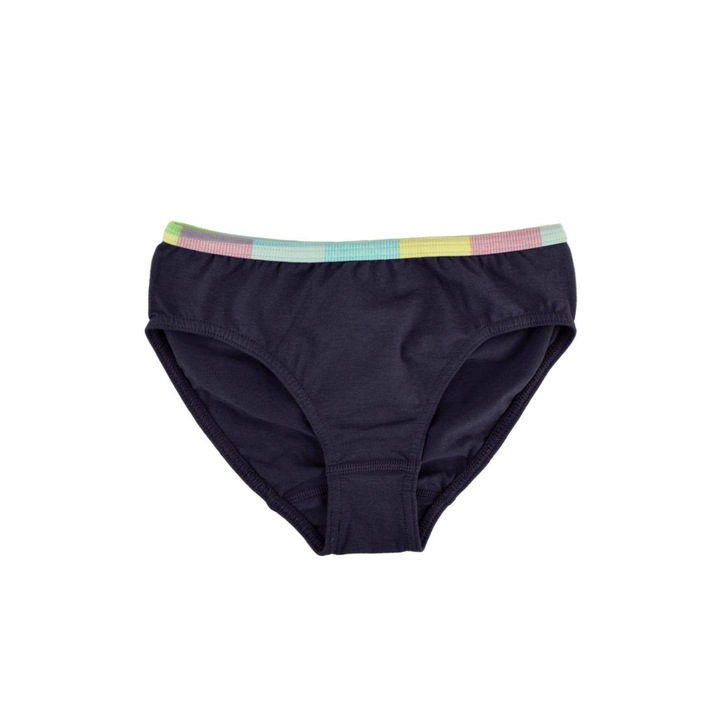 Sanetta sötétlila, színes szegélyű lány bugyi