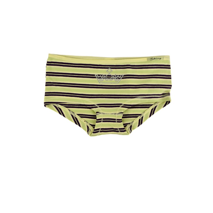 Skiny zöld csíkos, francia lány bugyi