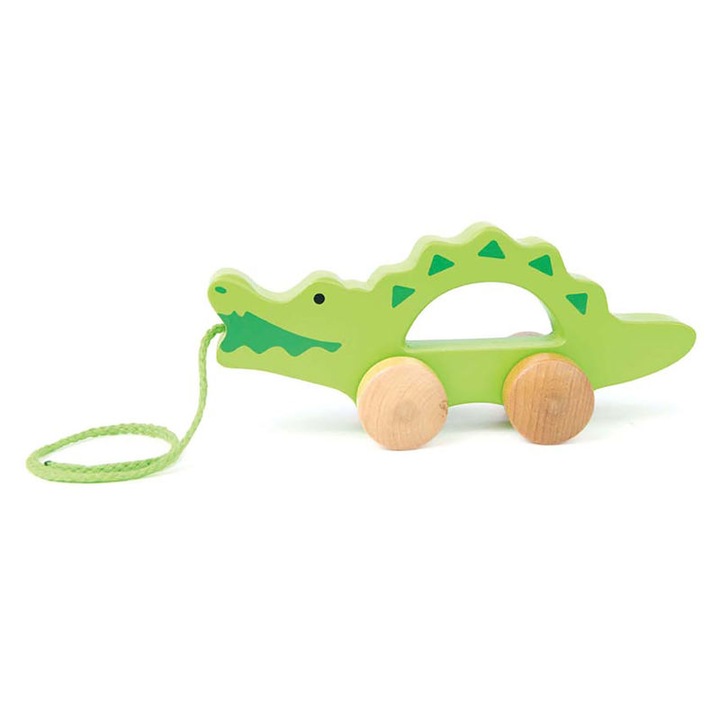 Hape Toys húzó és toló interaktív játék, krokodil