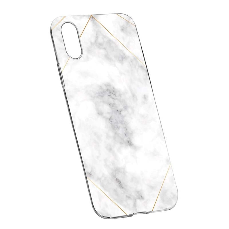 Husa Silicon, Transparent, Slim, Marble, 135, Apple iPhone X