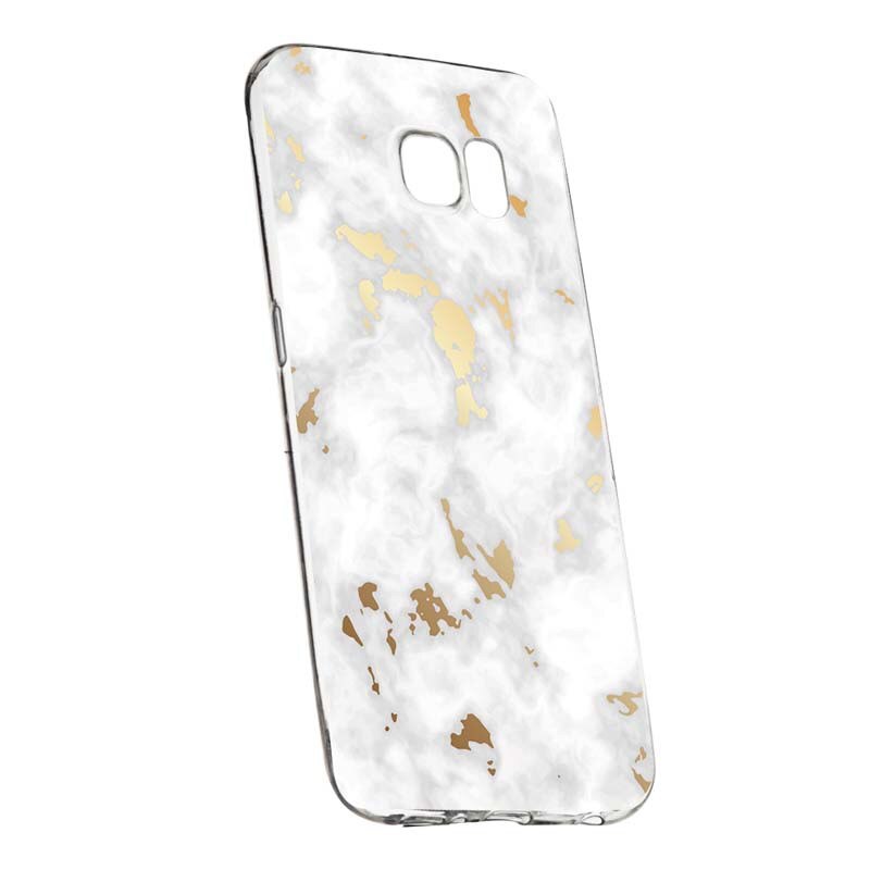 Husa Silicon, Transparent, Slim, Marble, 136, Samsung Galaxy S7 Edge
