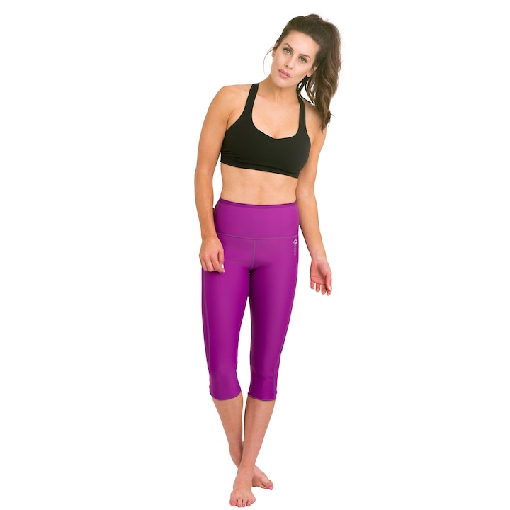 Pantaloni fitness Delfin Spa, capri neopren, Purple, Mov