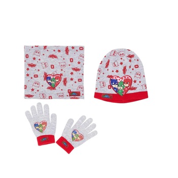 Set caciula, manusi si fular circular PJ Masks,gri/ roz, 54 cm, 7-12 ani Set caciula, manusi si fular circular PJ Masks,gri/ roz, 54 cm, 7-12 ani
