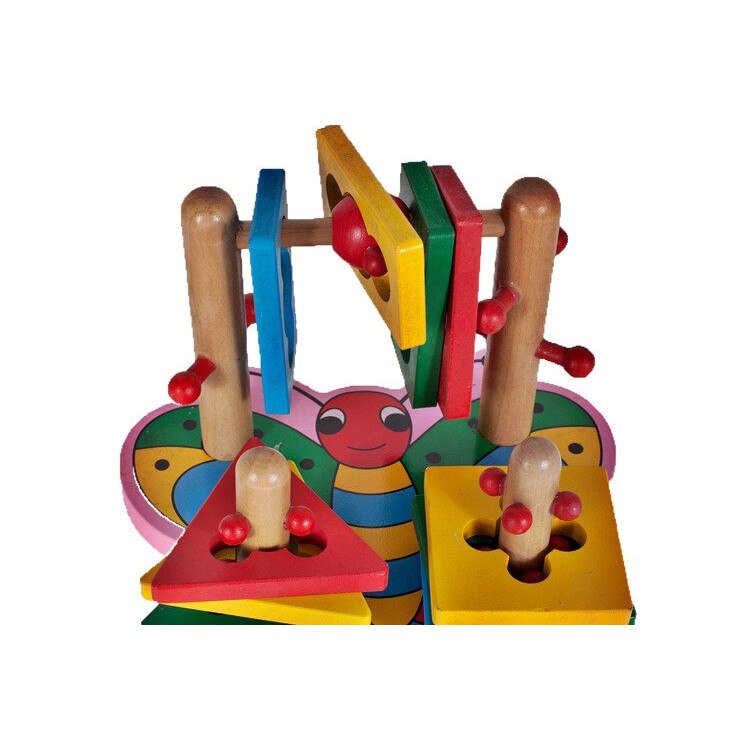 Puzzle Interactiv IDL , Model Fluture , Ajuta la dezvoltarea creativitatii si coordonarii Mana-Ochi pentru copii , Material : Lemn , Culoare : Multicolor